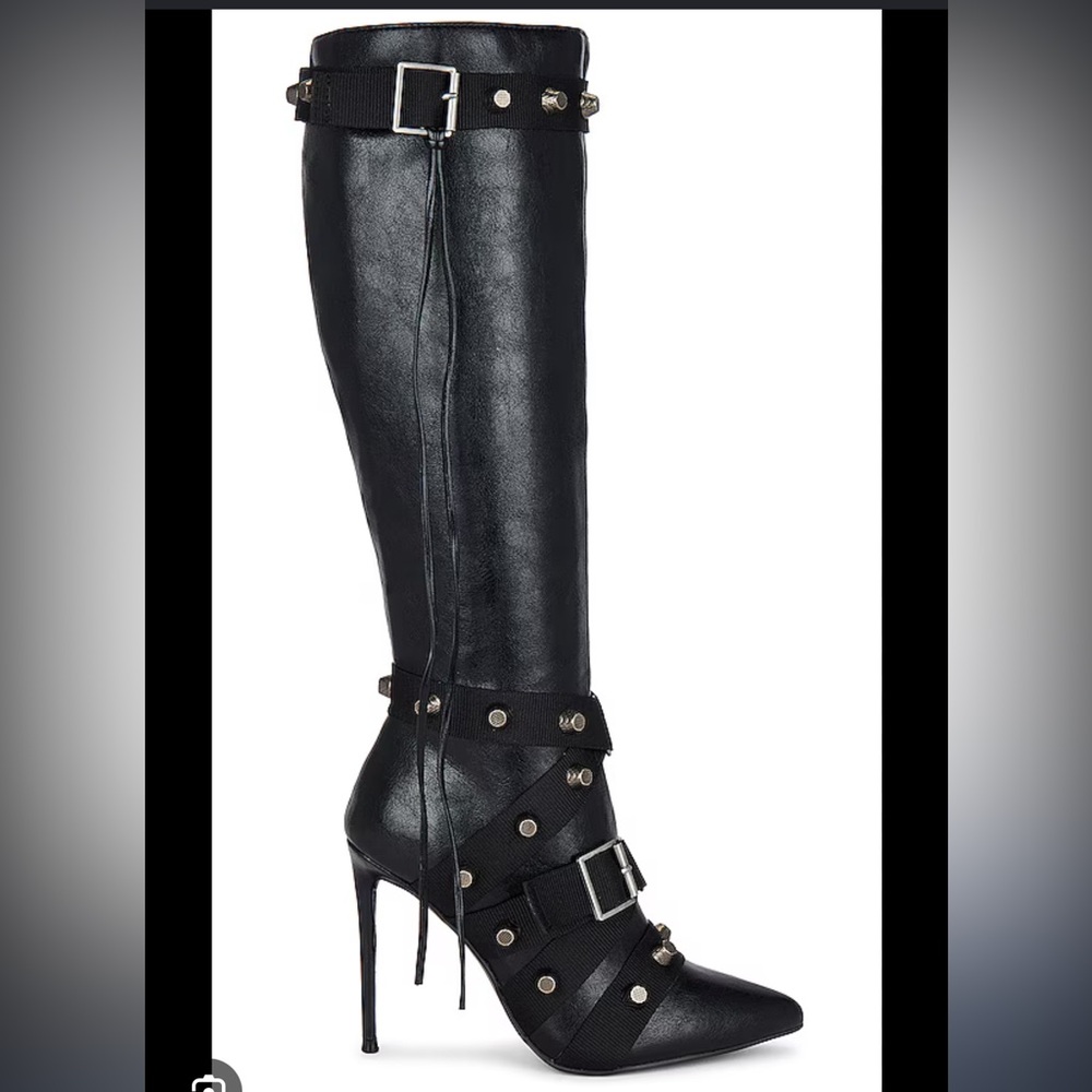 Steve Madden Black Studded Heeled Boots